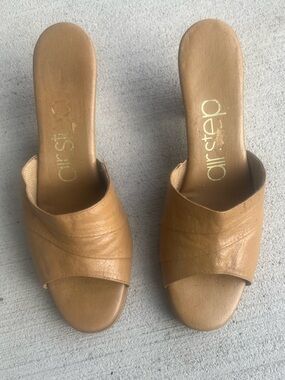 Vintage Naturalizer Tan Open-Toe Slide Mules 8.5